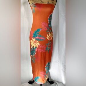 Love Nation Orange Floral Swim Cover-Up